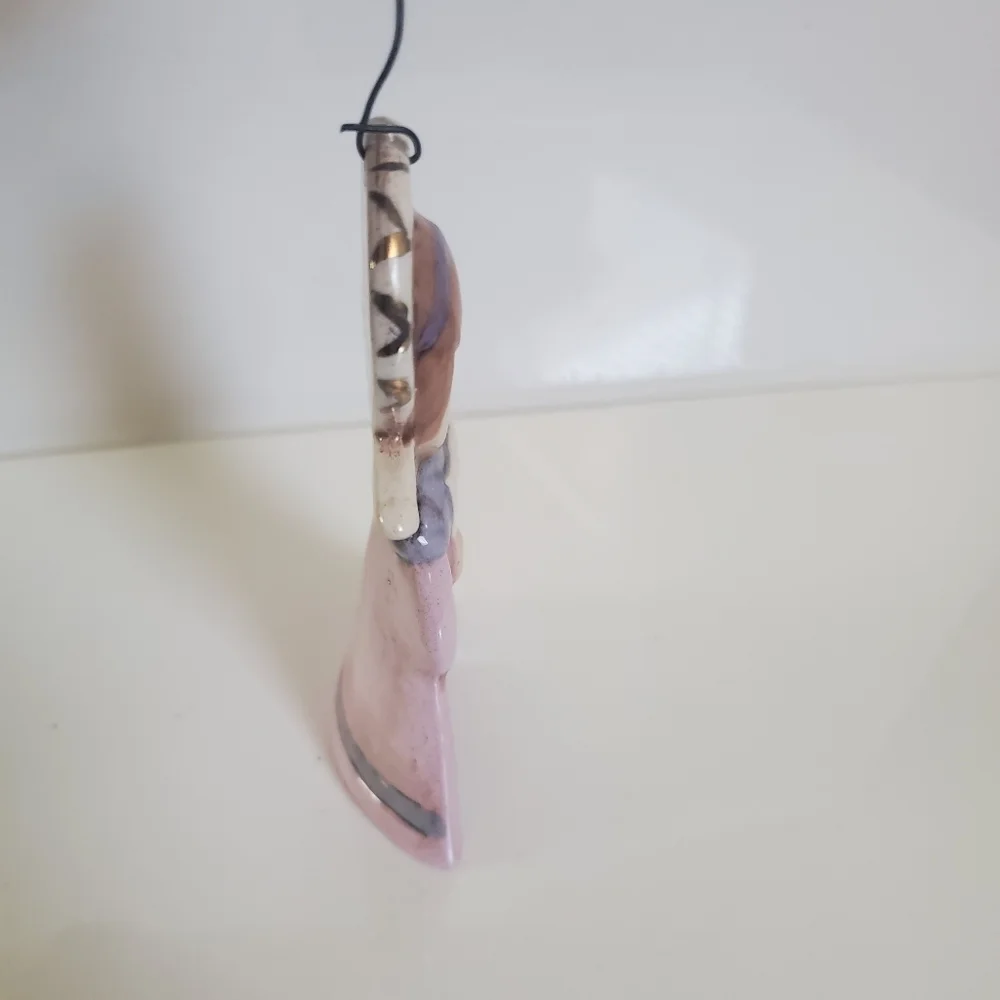 Vintage 1983 Ceramic Hand Painted Angel Ornament *Signed*